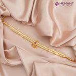 Traditional Maharashtrian Kolhapuri Micro Gold Plated Thushi Patta Moti 1 Flower Paan