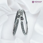 Traditional Maharashtrian Kolhapuri Oxidized Silver 0 no. Bangles