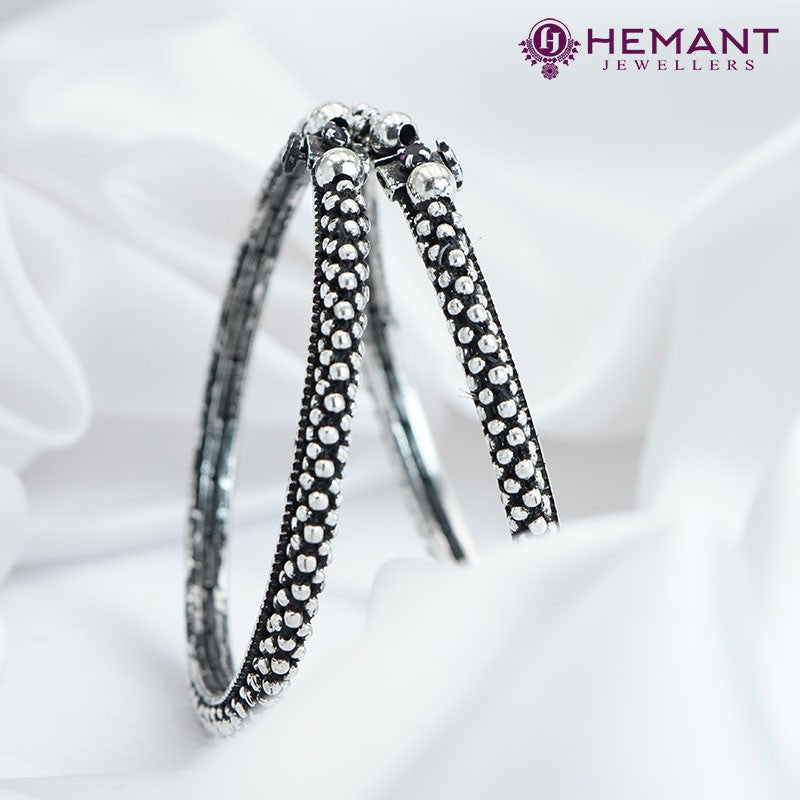 Traditional Maharashtrian Kolhapuri Oxidized Silver 0 no. Bangles