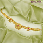 Traditional Maharashtrian Kolhapuri Peti Har Oval 3 Line