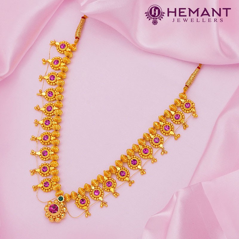 Traditional Maharashtrian Kolhapuri Saaj Jav 10 Saj Ghat Wedding Gift Bridal Jewellery