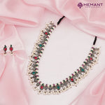 Traditional Maharashtrian Kolhapuri Silver Moti Peshwai Saaj WT (Oxidized)