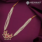 Traditional Maharashtrian Tanmani Moti Necklace 3 Line 3 Pan Gadha