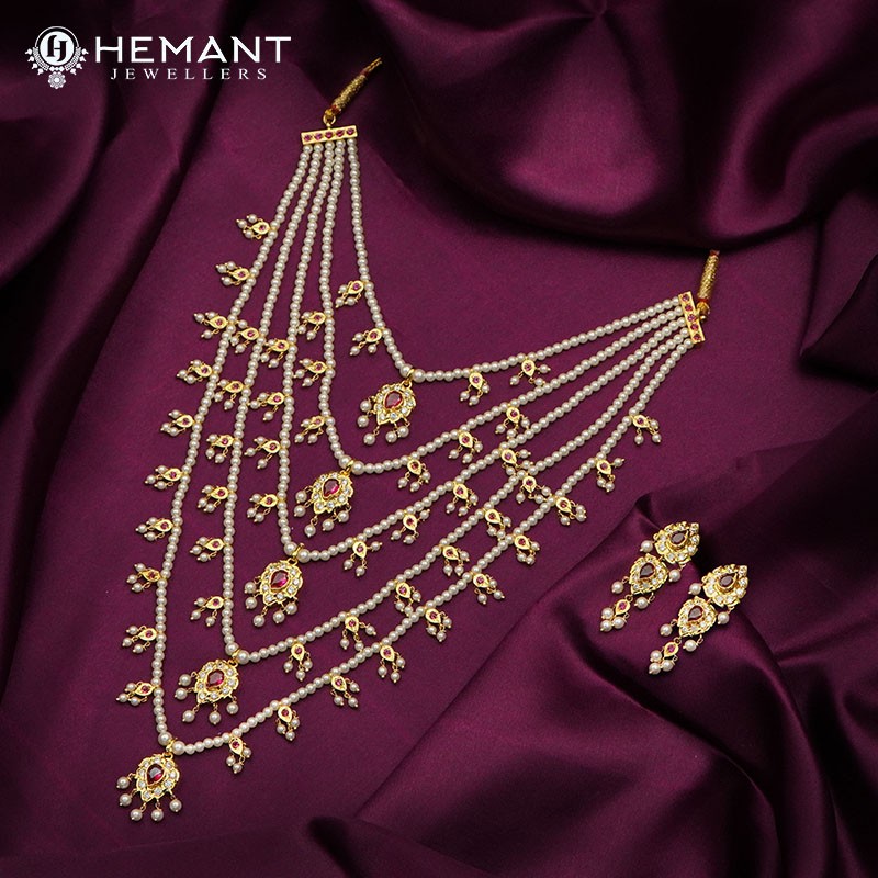 Authentic Maharashtrian Moti Har Long 5 Step (Pearl Necklace) for Traditional Elegance
