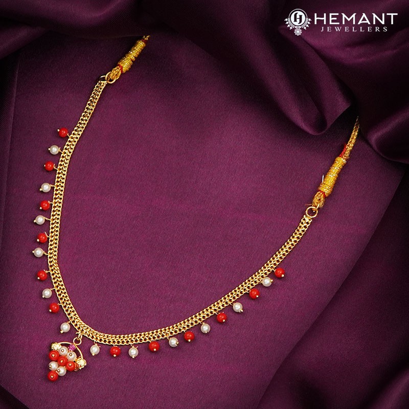 Traditional Maharashtrian Kolhapuri Draksha Chain Har Big Moti Powala Necklace