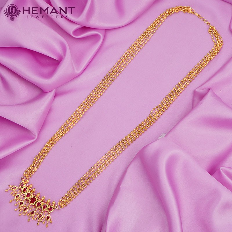 Buy Long Antique Golden Necklace Set Online – Gehna Shop
