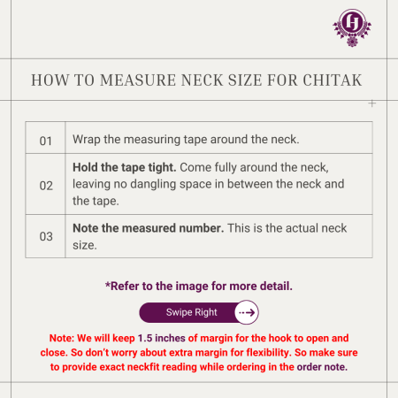How to measure chitak necklace size