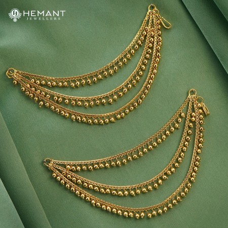 Traditional Maharashtrian Kolhapuri Micro Gold Plated Kan Chain Golden III