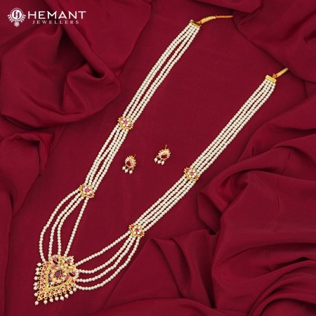Traditional Maharashtrian Chinchpeti Tanmani Moti Necklace Long Oval Badam WT