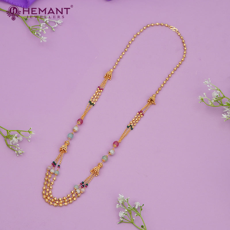 Elegant Black Bead 18" Necklace with Monalisa Beads - 1254