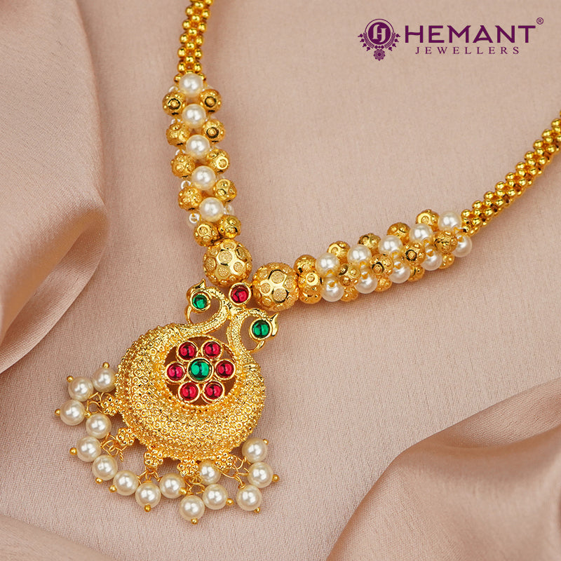 Traditional Maharashtrian Kolhapuri Thushi 0-5 Moti Peacock