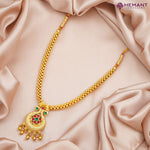 Traditional Maharashtrian Kolhapuri Micro Gold Plated Thushi 2 No. Peacock