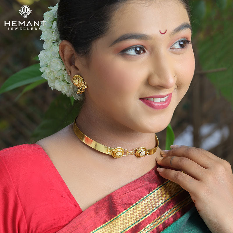 Traditional Maharashtrian Kolhapuri Chitak (Chitang) Necklace - Hemant Jewellers | Chokar Necklace