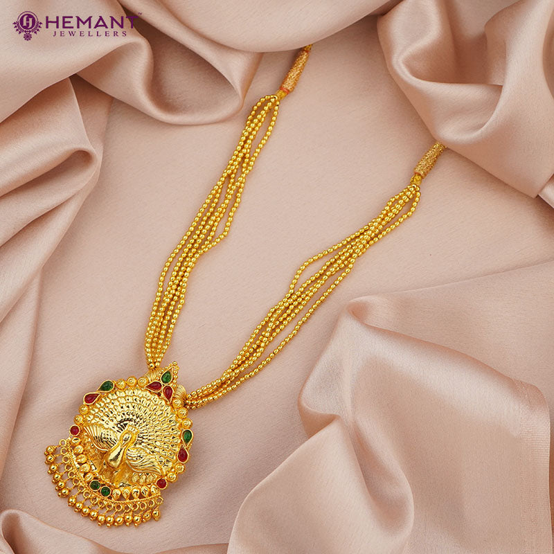 Traditional Maharashtrian Kolhapuri Thushi Golden loose Laxmi Antique