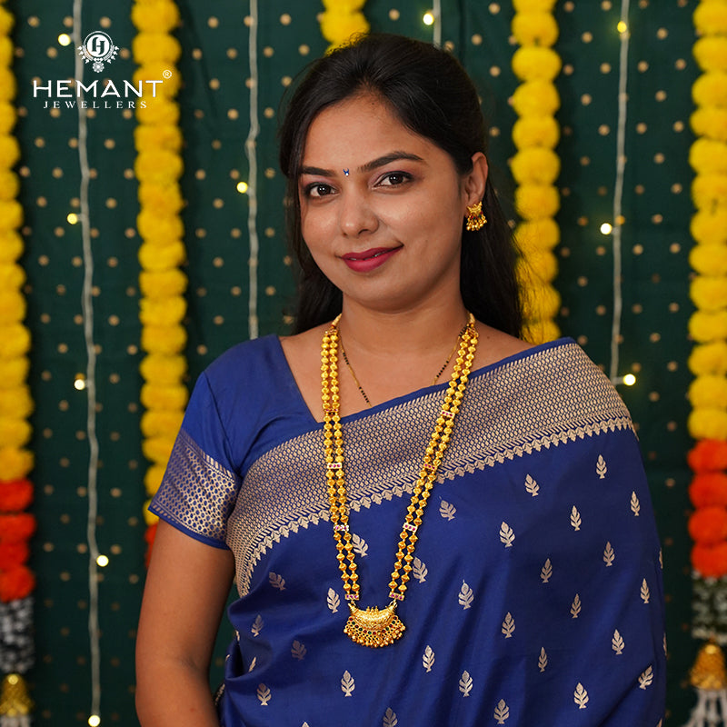 Traditional Maharashtrian Kolhapuri Peti Har Jav Boat (with Earrings)