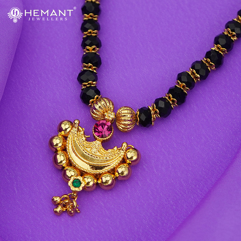 Disco Mala 6 MM Chand  | Micro Gold Plated Mangalsutra - 177