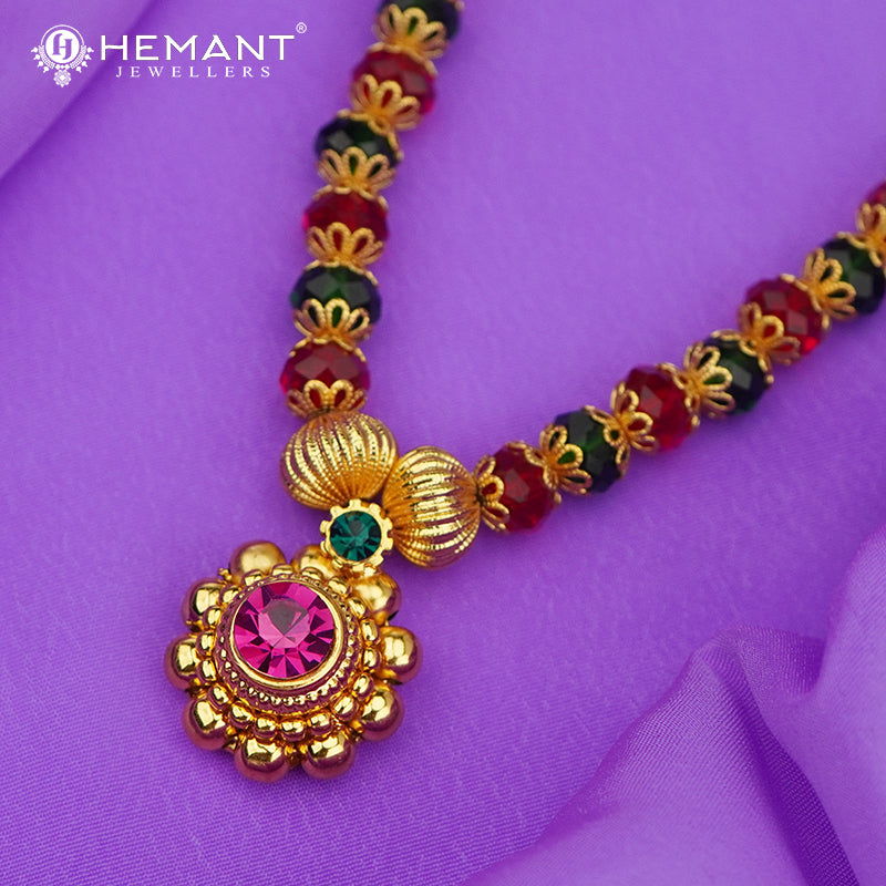 Disco Mala 8 MM Saj 2-5 Multi | Micro Gold Plated Mangalsutra - 193