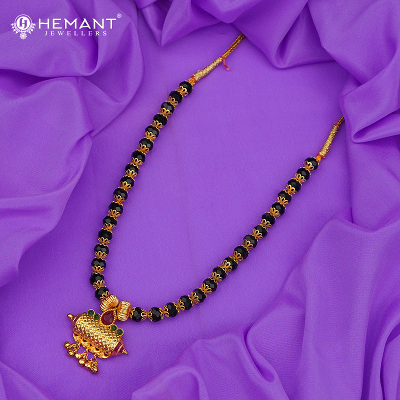 Disco Mala 8 MM Taviz | Micro Gold Plated Mangalsutra - 198