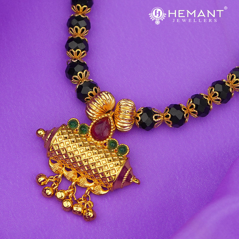 Disco Mala 8 MM Taviz | Micro Gold Plated Mangalsutra - 198