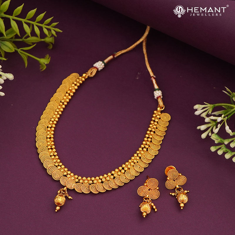 Traditional South Indian Gold-Tone Necklace/Haram Set | 1