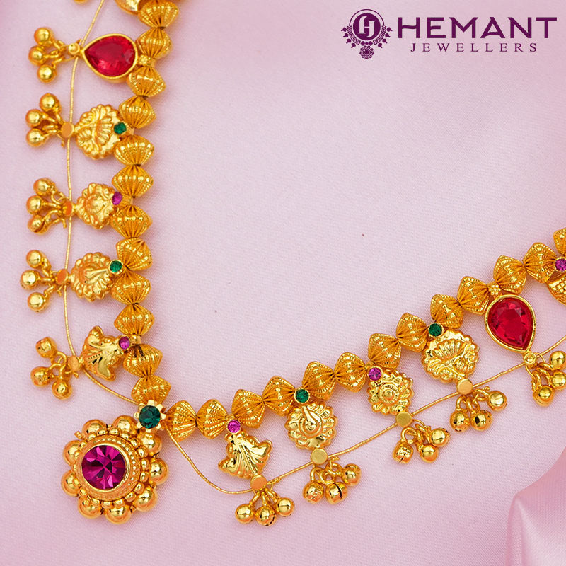 Traditional Maharashtrian Kolhapuri Saaj Jav 1 Stone 2 Panadi 14 Pan | Wedding Gift | Bridal Jewellery