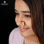 Traditional Maharashtrian Kolhapuri Micro Gold Plated Nath A (Nose Pin)