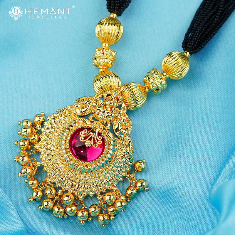 Traditional Maharashtrian Kolhapuri Mangalsutra Topra Mani Saj Laxmi (with Earrings)