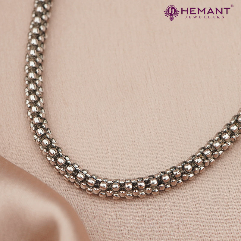 Traditional Maharashtrian Kolhapuri Micro Silver Plated Thushi 0 No. Plain