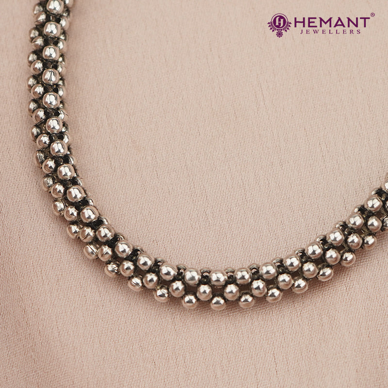 Traditional Maharashtrian Kolhapuri Micro Silver Plated Thushi 2 No. Plain