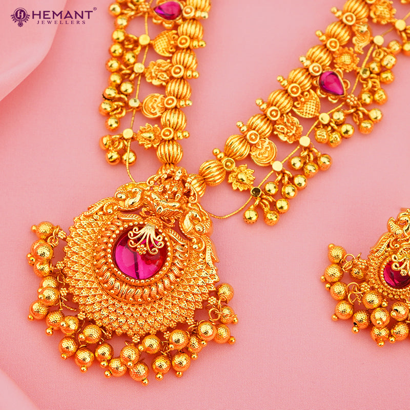 Antique Finish Saaj Jav Geru 5 Panadi 29 Pan Saj Laxmi (with earrings)