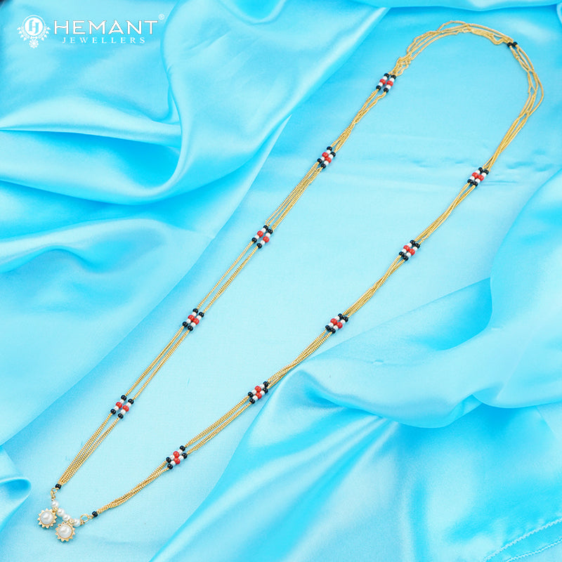 Traditional Maharashtrian Kolhapuri Mangalsutra Moti Powala Vati Karap(36 inch)