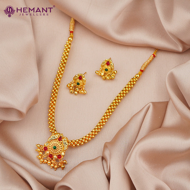 Traditional Peacock Motif Necklace Set – 3917