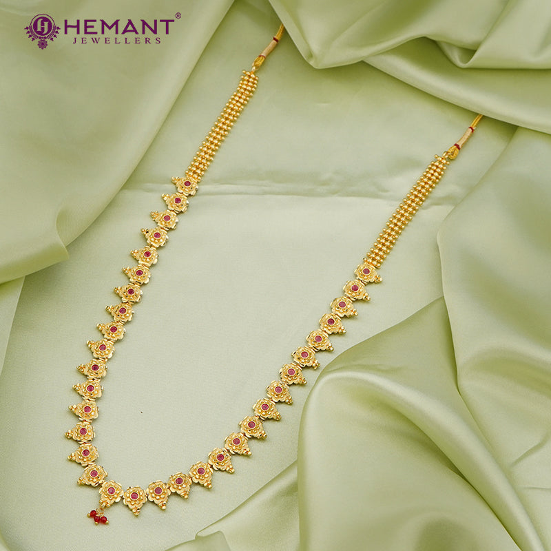 Traditional Gold Plated Necklace Set with Earrings D