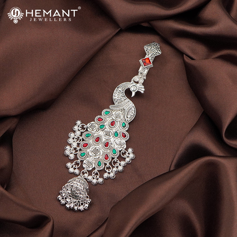 Peacock Design Antique Oxidized Silver Challa | Keychain | Waist Accessory