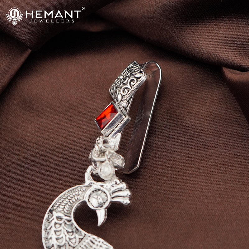 Peacock Design Antique Oxidized Silver Challa | Keychain | Waist Accessory