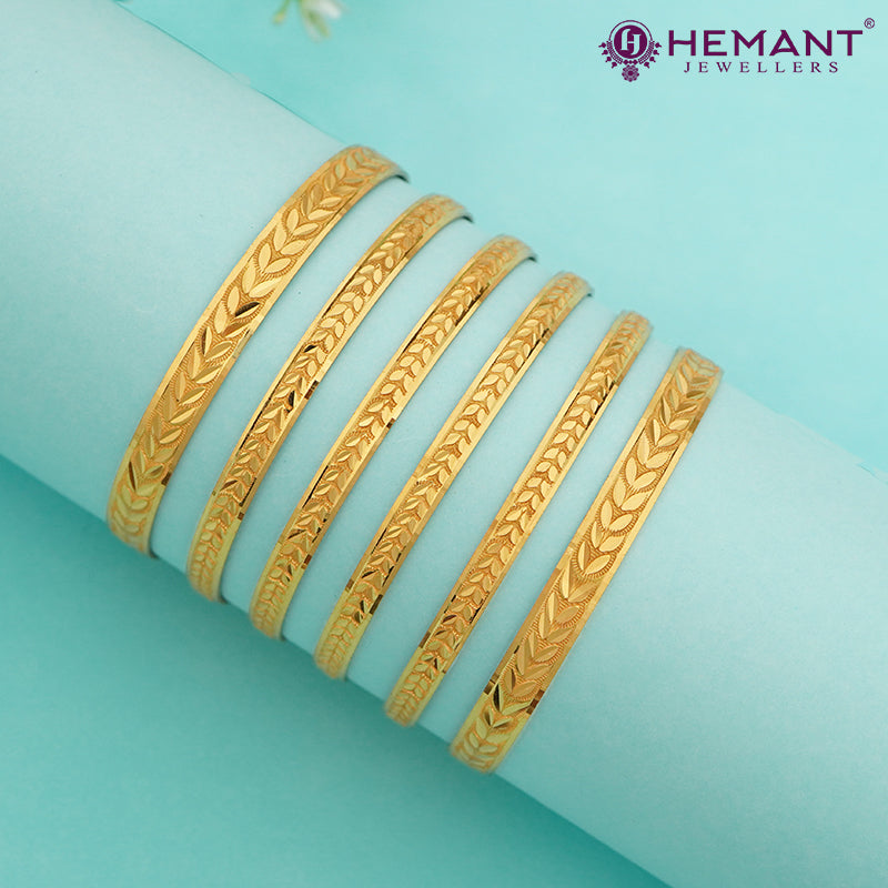 Forming Gold Bilwar Patli Bangle Set (6pc.) 1931-4210