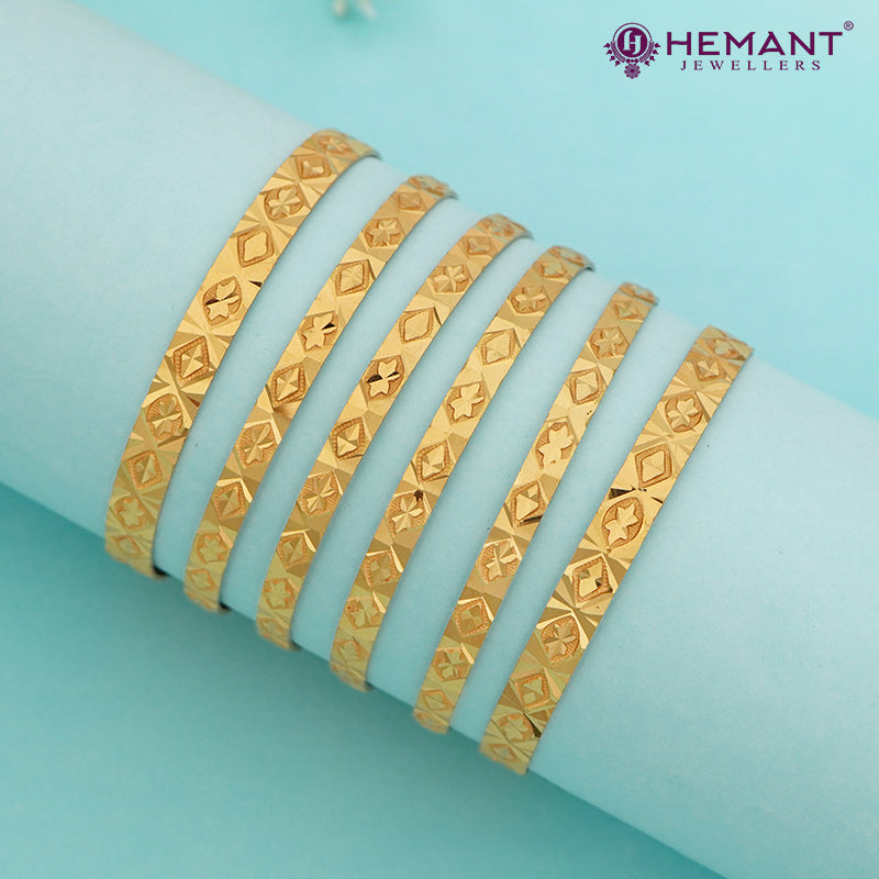 Forming Gold Bilwar Patli Bangle Set (6pc.) 3896-4215