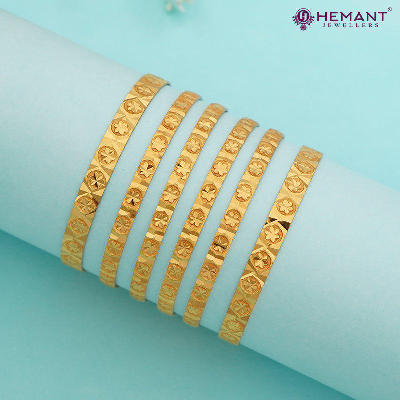 Forming Gold Bilwar Patli Bangle Set (6pc.) 4216-19