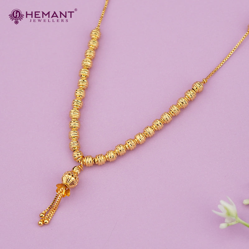Textured Beaded Gold-Plated Chain – 4290