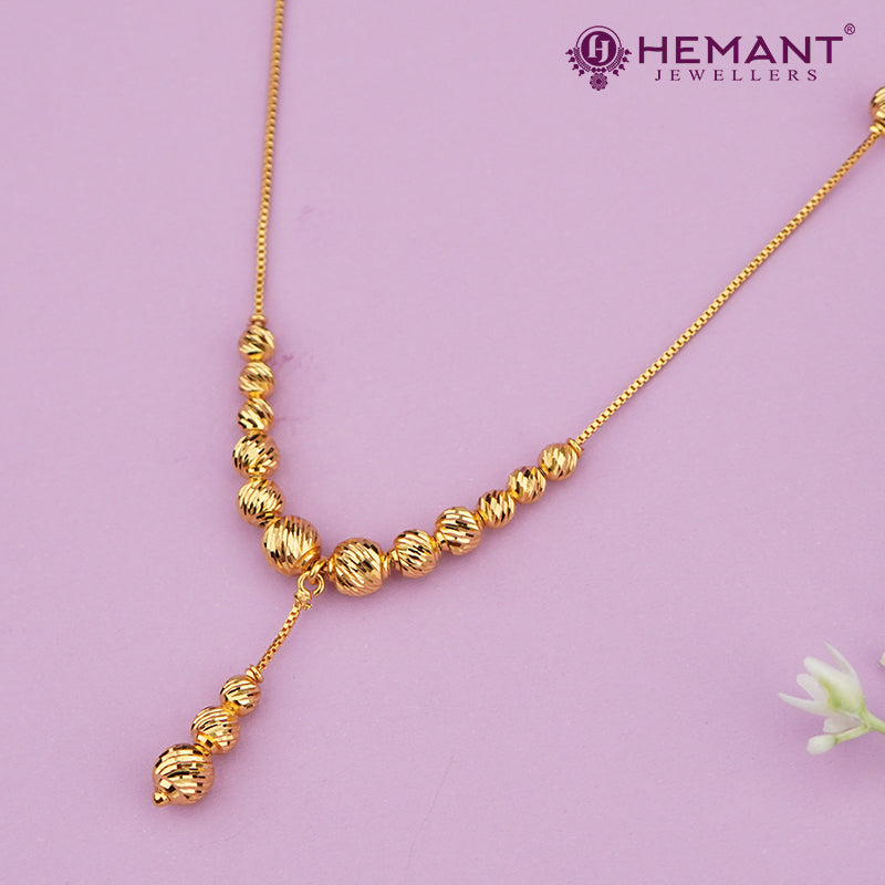 Textured Beaded Gold-Plated Chain – 4291
