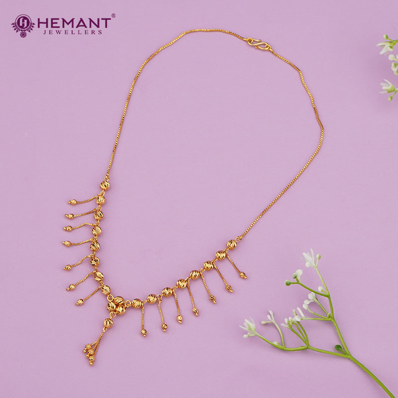 Textured Beaded Gold-Plated Chain – 4292