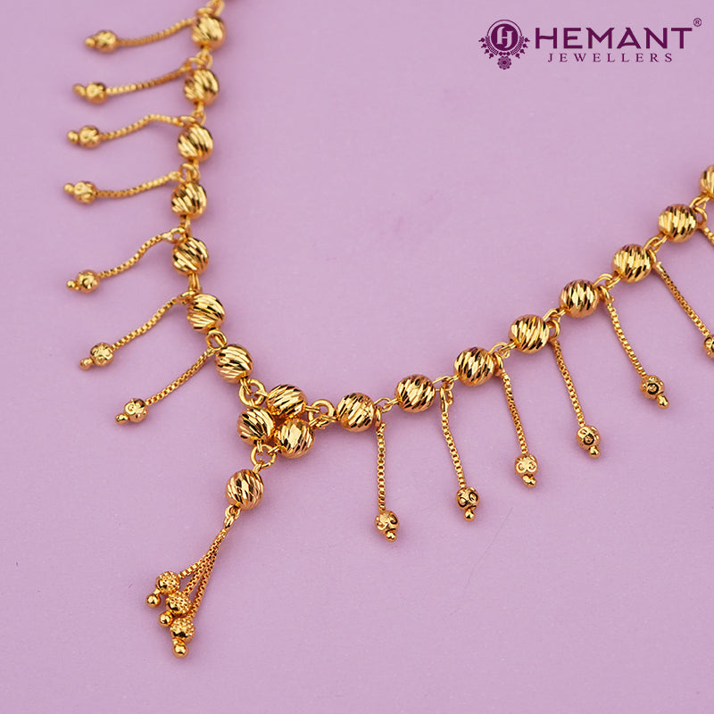 Textured Beaded Gold-Plated Chain – 4292