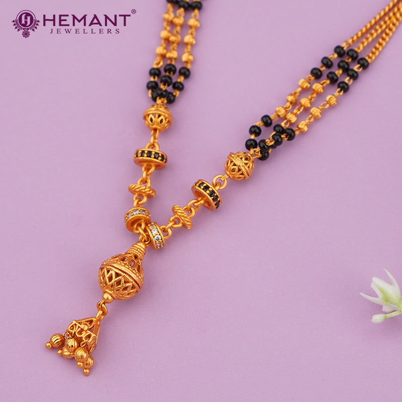 Antique Finish Designer Mangalsutra with Multi-Strand Beads 4300