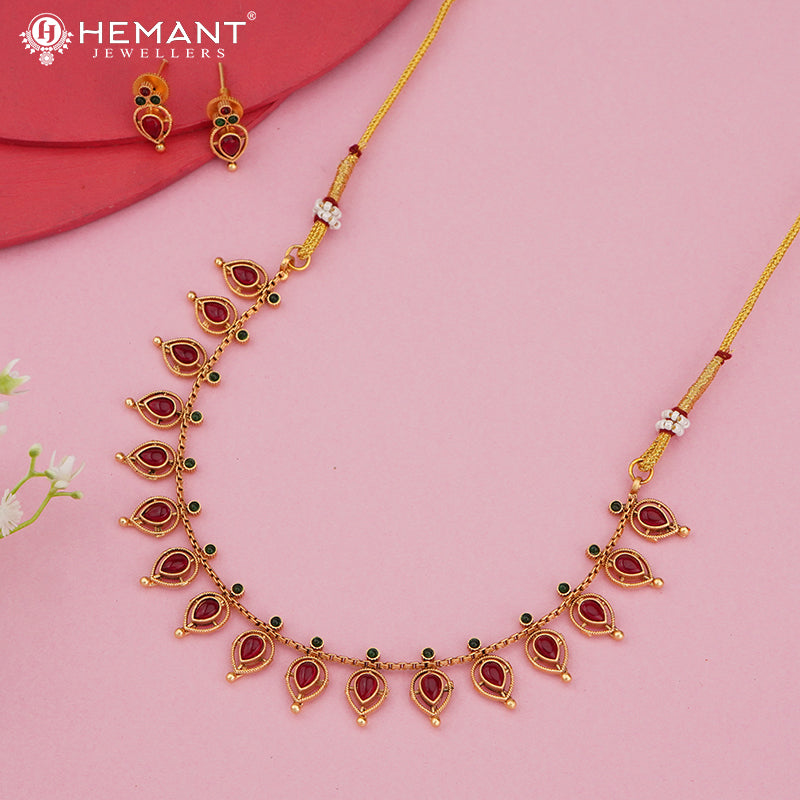 Teardrop Stone Designer Necklace Set 4546-49