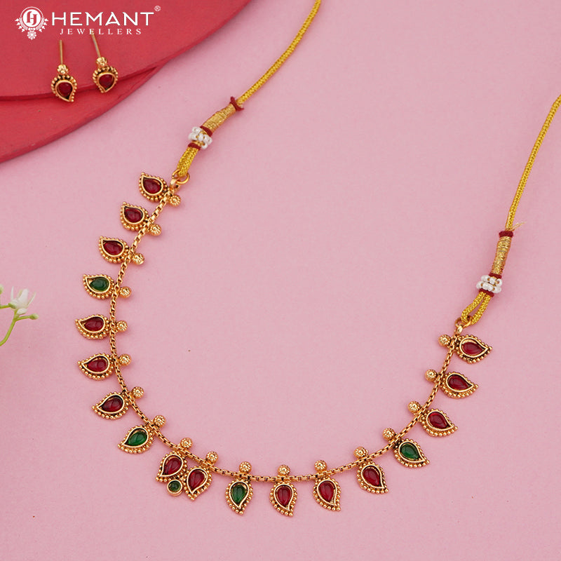 Teardrop Stone Designer Necklace Set 4550-53