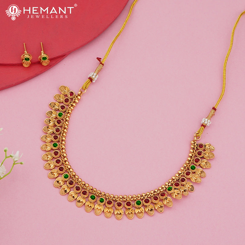 Leaf Motif Necklace Set with Matching Earrings 4554-57