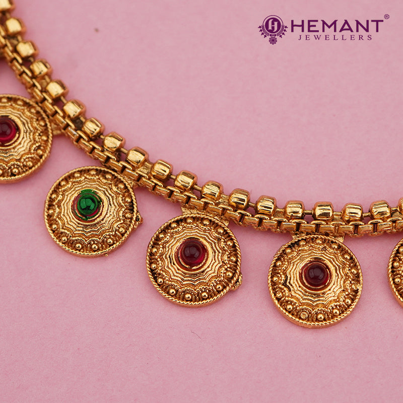 Gold-Finish Floral Coin Necklace Set with Earrings 4585-88