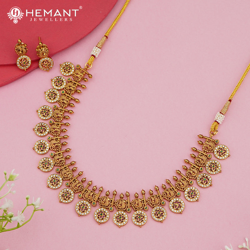 Antique Peacock Motif Necklace Set 4658