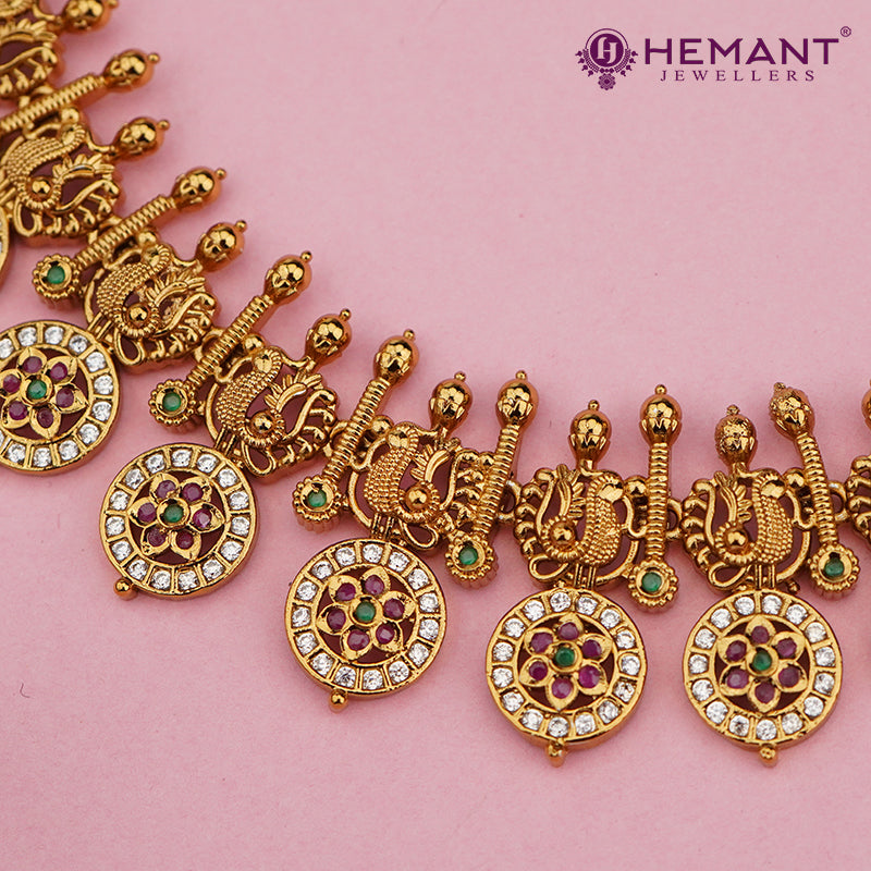Antique Peacock Motif Necklace Set 4658