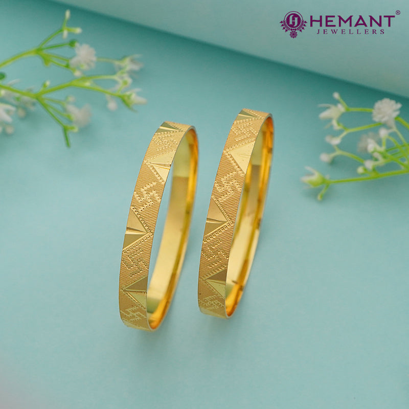 Traditional 24k Gold Plated Swastik Pailu Patli Bangle | स्वस्तिक पैलू पाटली